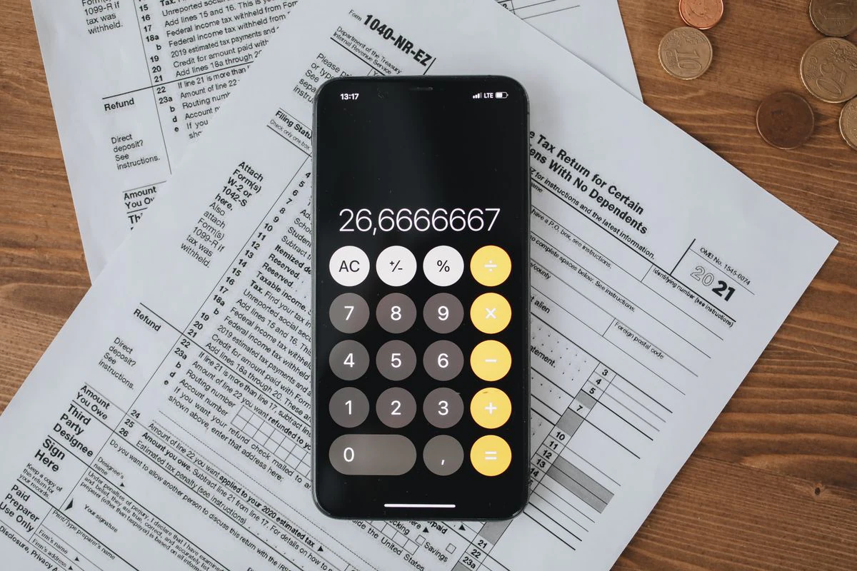 Calculator on tax forms
